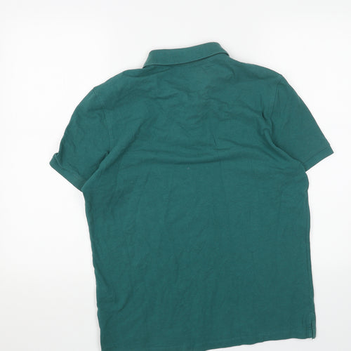 OVS Mens Green Cotton Polo Size M Collared Pullover