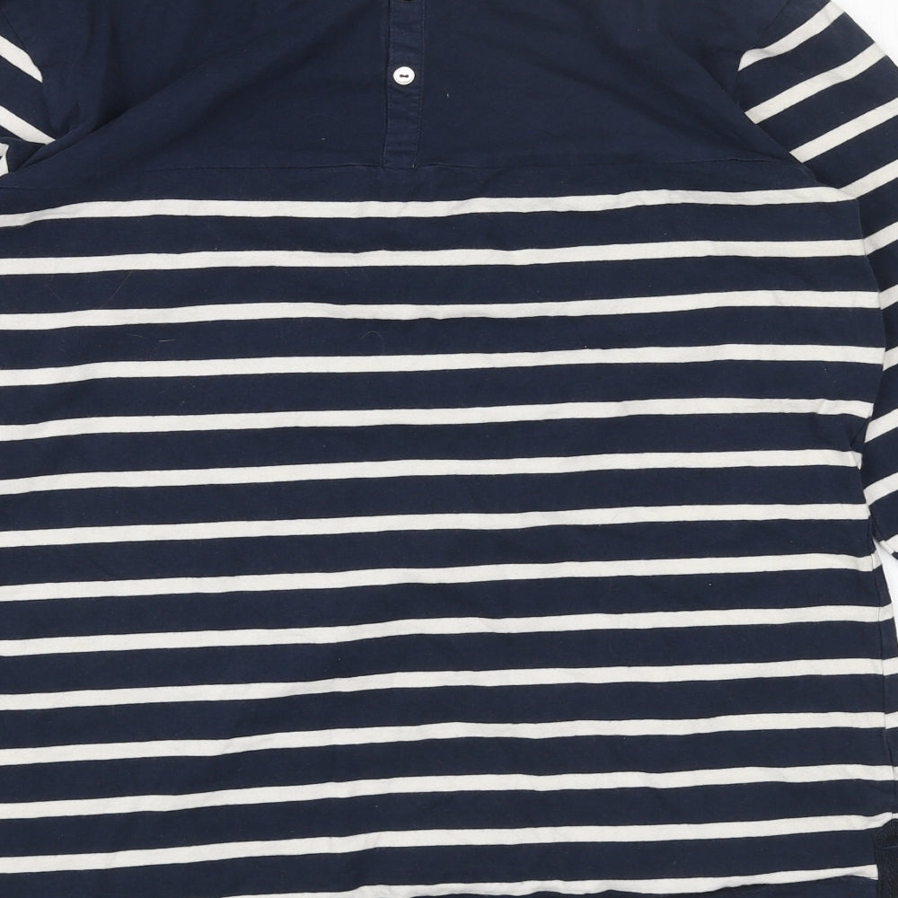 Regatta Womens Blue Striped Cotton Basic T-Shirt Size 14 Round Neck