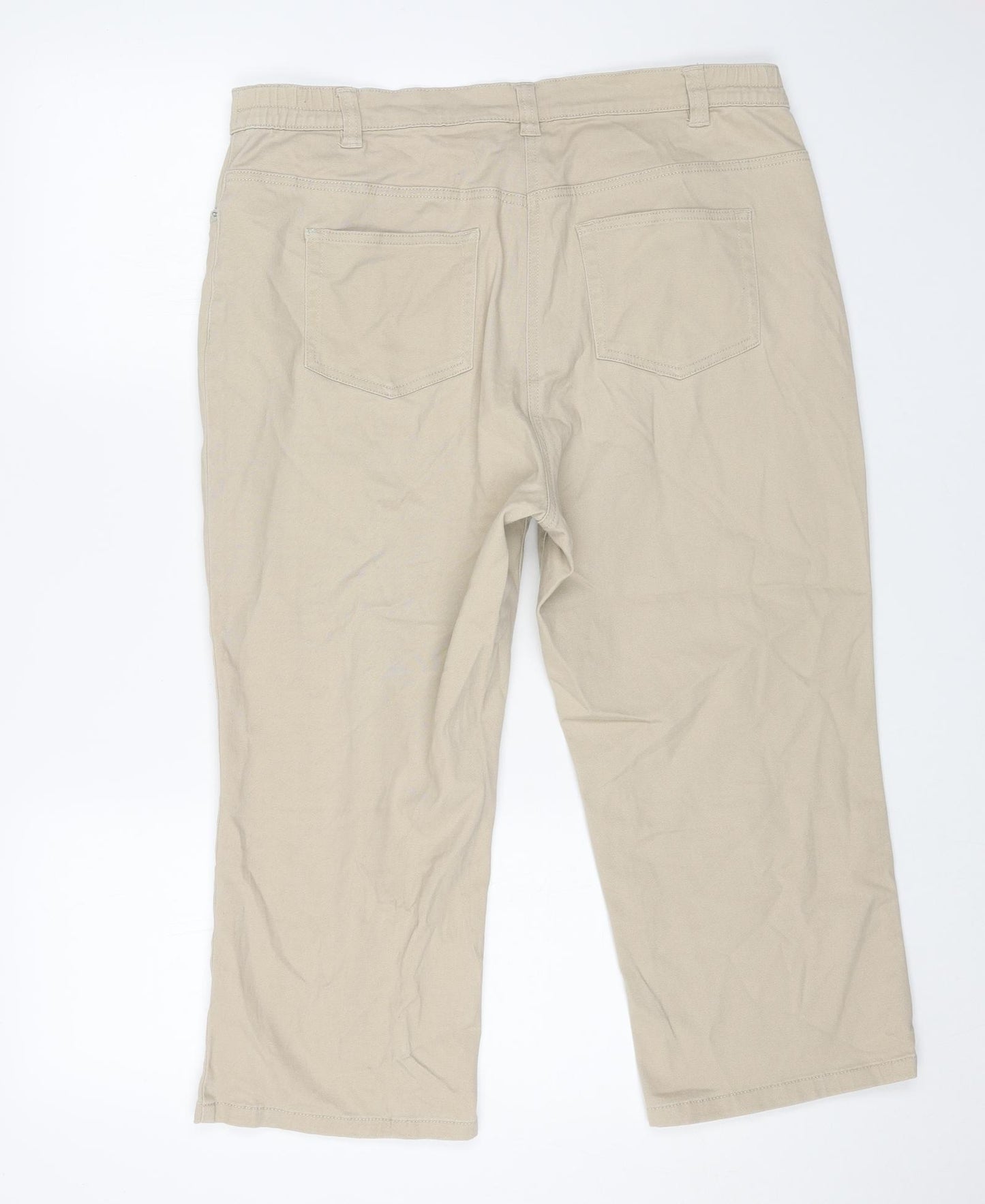 Damart Womens Beige Cotton Straight Jeans Size 18 L21 in Regular Button