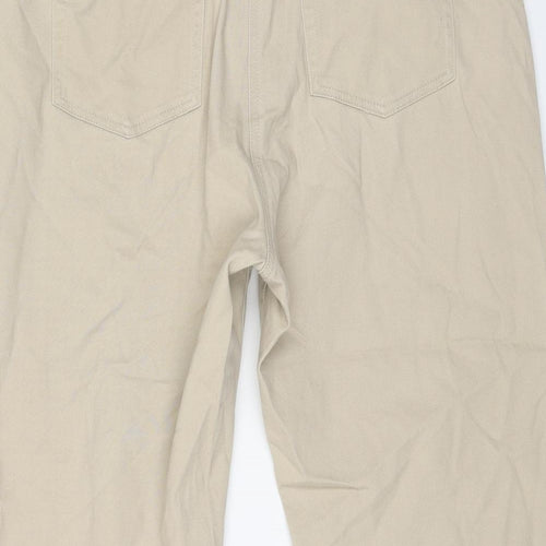 Damart Womens Beige Cotton Straight Jeans Size 18 L21 in Regular Button
