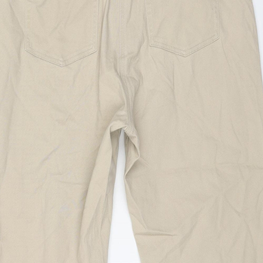 Damart Womens Beige Cotton Straight Jeans Size 18 L21 in Regular Button