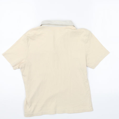 George Womens Beige Cotton Basic Polo Size 14 Collared