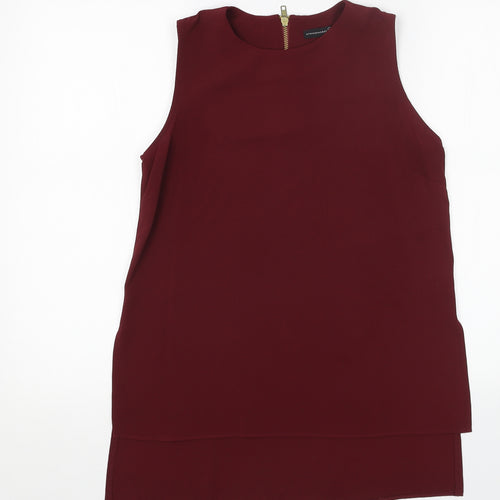 Primark Womens Red Polyester Tunic Tank Size 10 Scoop Neck