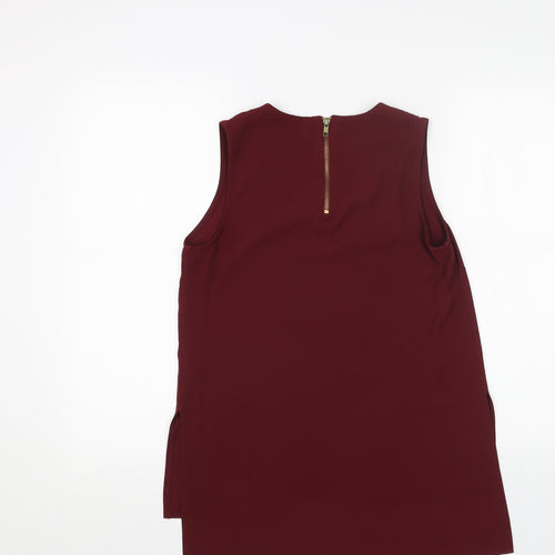 Primark Womens Red Polyester Tunic Tank Size 10 Scoop Neck