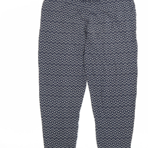 NEXT Womens Blue Geometric Viscose Harem Trousers Size 10 L28 in Regular