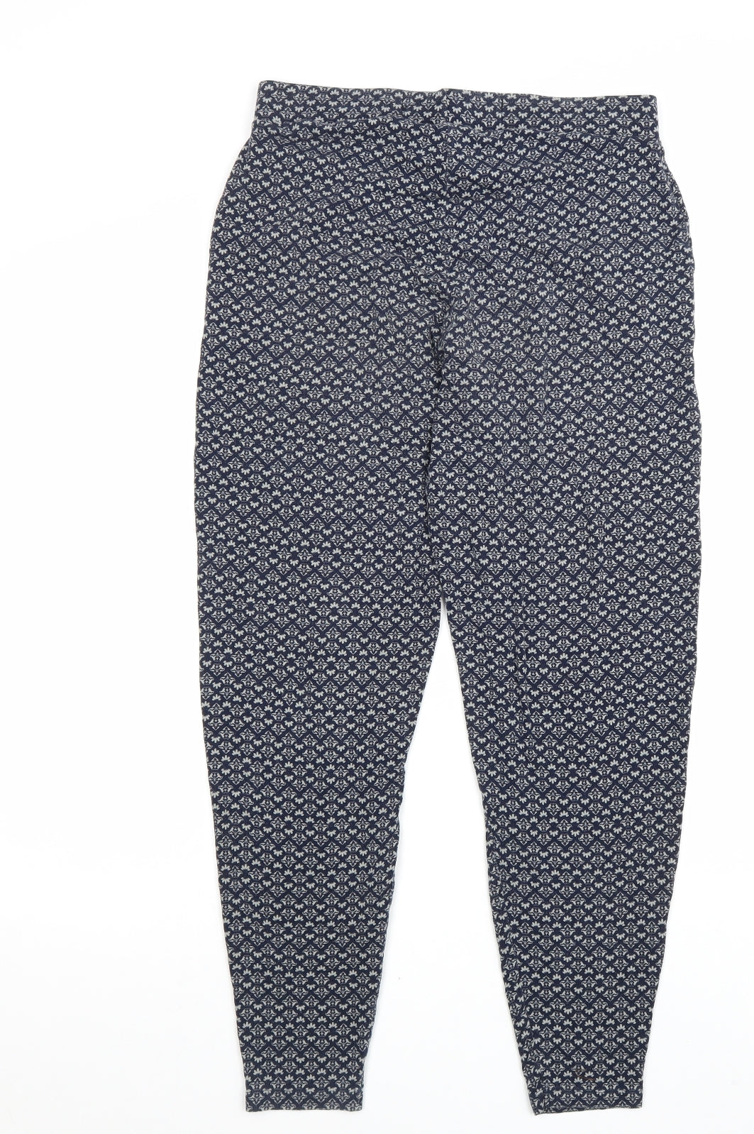 NEXT Womens Blue Geometric Viscose Harem Trousers Size 10 L28 in Regular