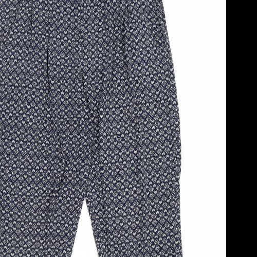 NEXT Womens Blue Geometric Viscose Harem Trousers Size 10 L28 in Regular