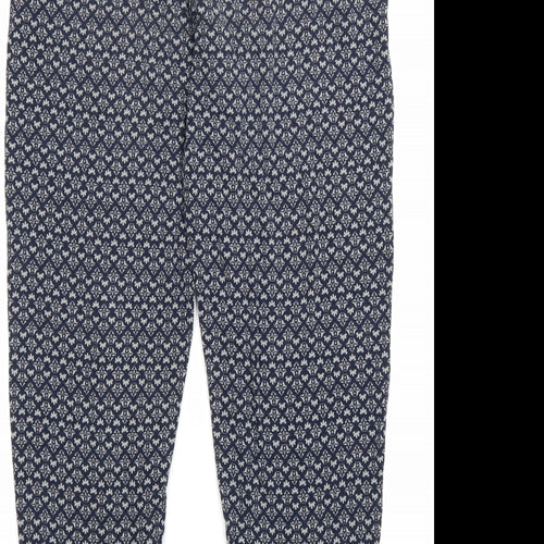 NEXT Womens Blue Geometric Viscose Harem Trousers Size 10 L28 in Regular