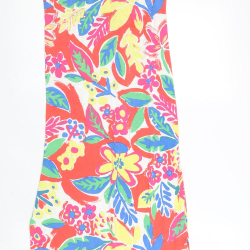 Marks and Spencer Womens Multicoloured Floral Viscose Maxi Size 8 V-Neck Tie