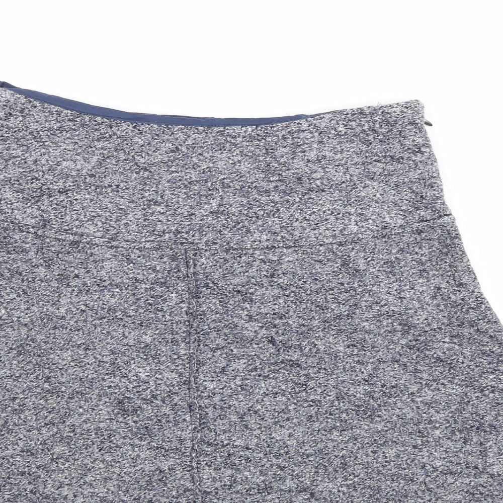 White Stuff Womens Grey Viscose A-Line Skirt Size 8 Zip