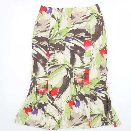 Minute Womens Multicoloured Geometric Polyester Trumpet Skirt Size 8 Zip