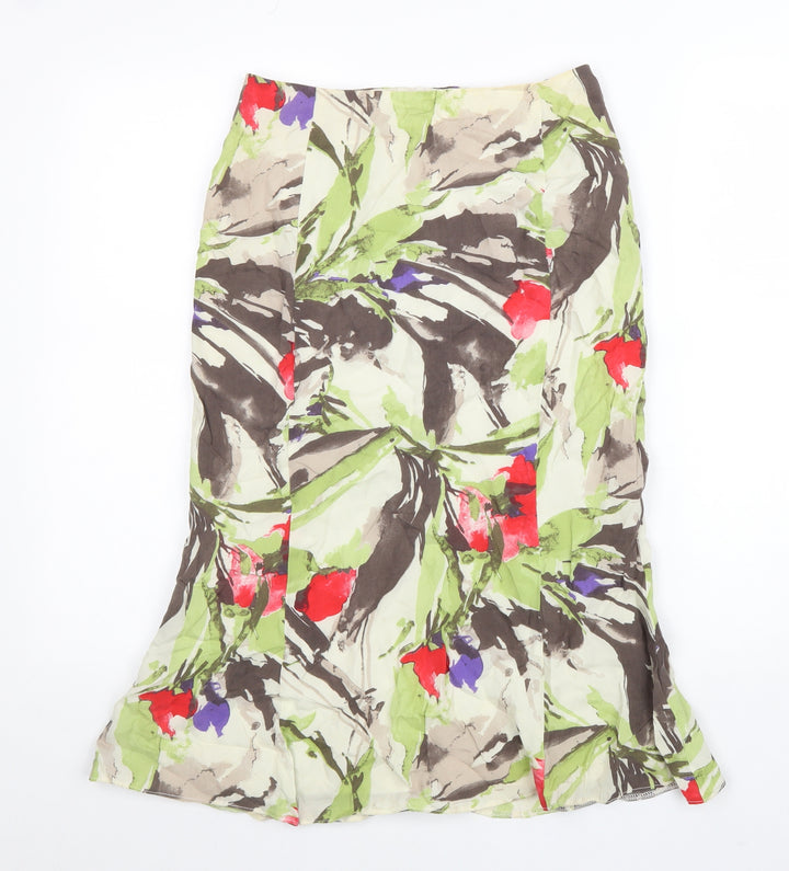 Minute Womens Multicoloured Geometric Polyester Trumpet Skirt Size 8 Zip