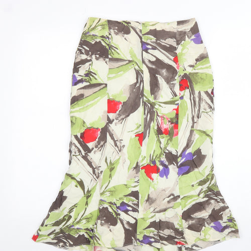 Minute Womens Multicoloured Geometric Polyester Trumpet Skirt Size 8 Zip