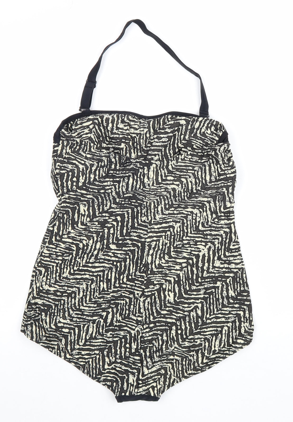 Nicola Jane Womens Black Geometric Polyamide One Piece Size 10