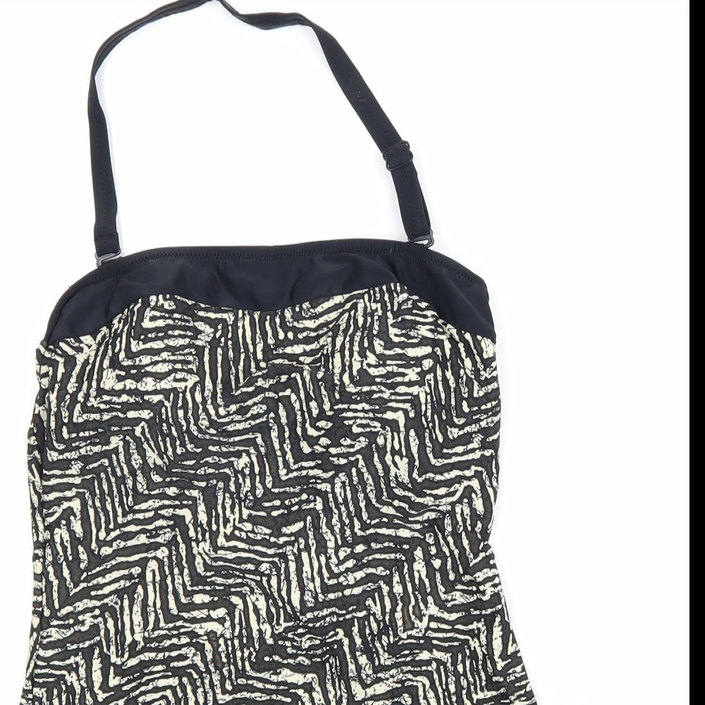 Nicola Jane Womens Black Geometric Polyamide One Piece Size 10
