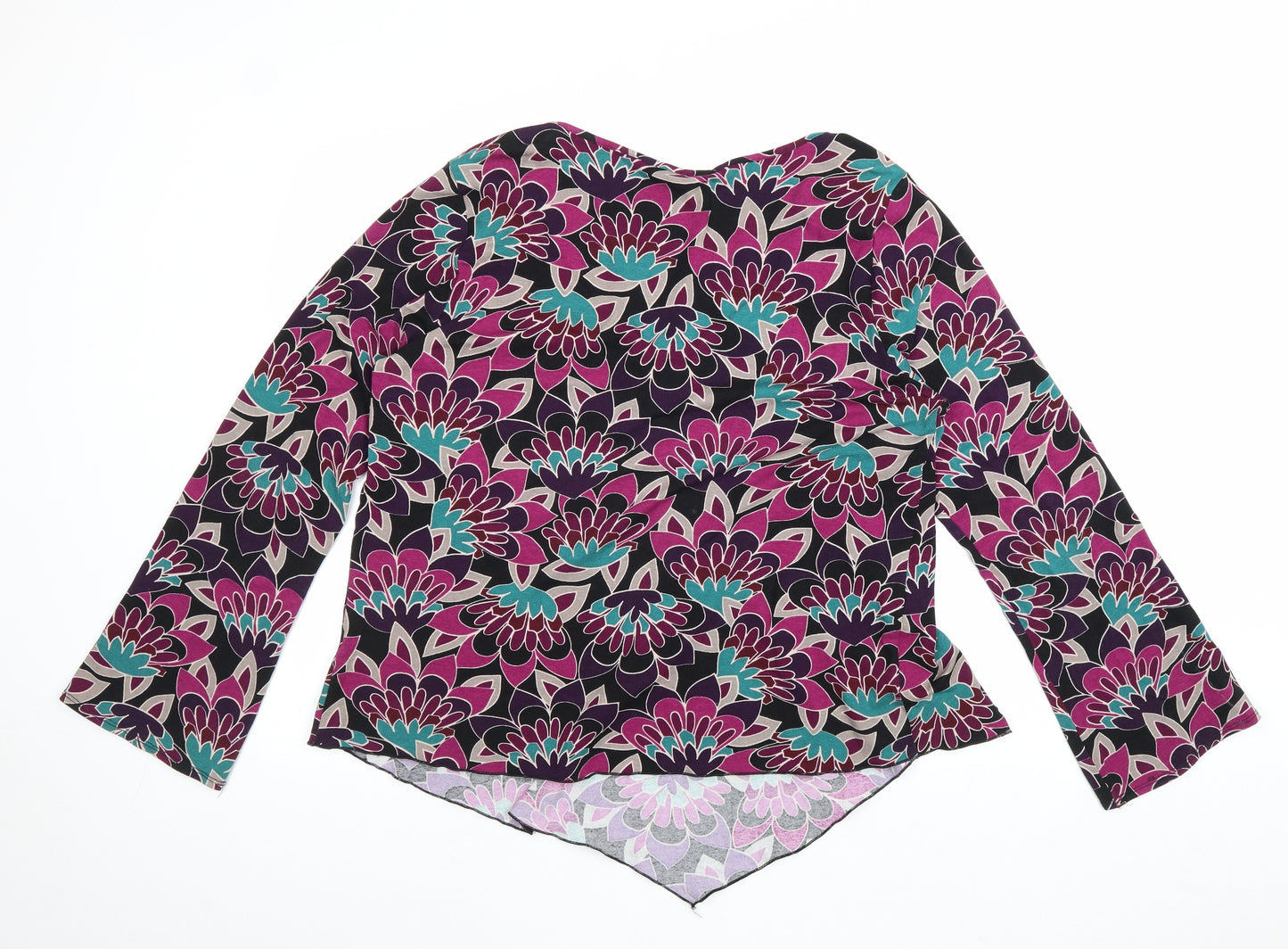 Evans Womens Multicoloured Geometric Viscose Basic Blouse Size 20 V-Neck