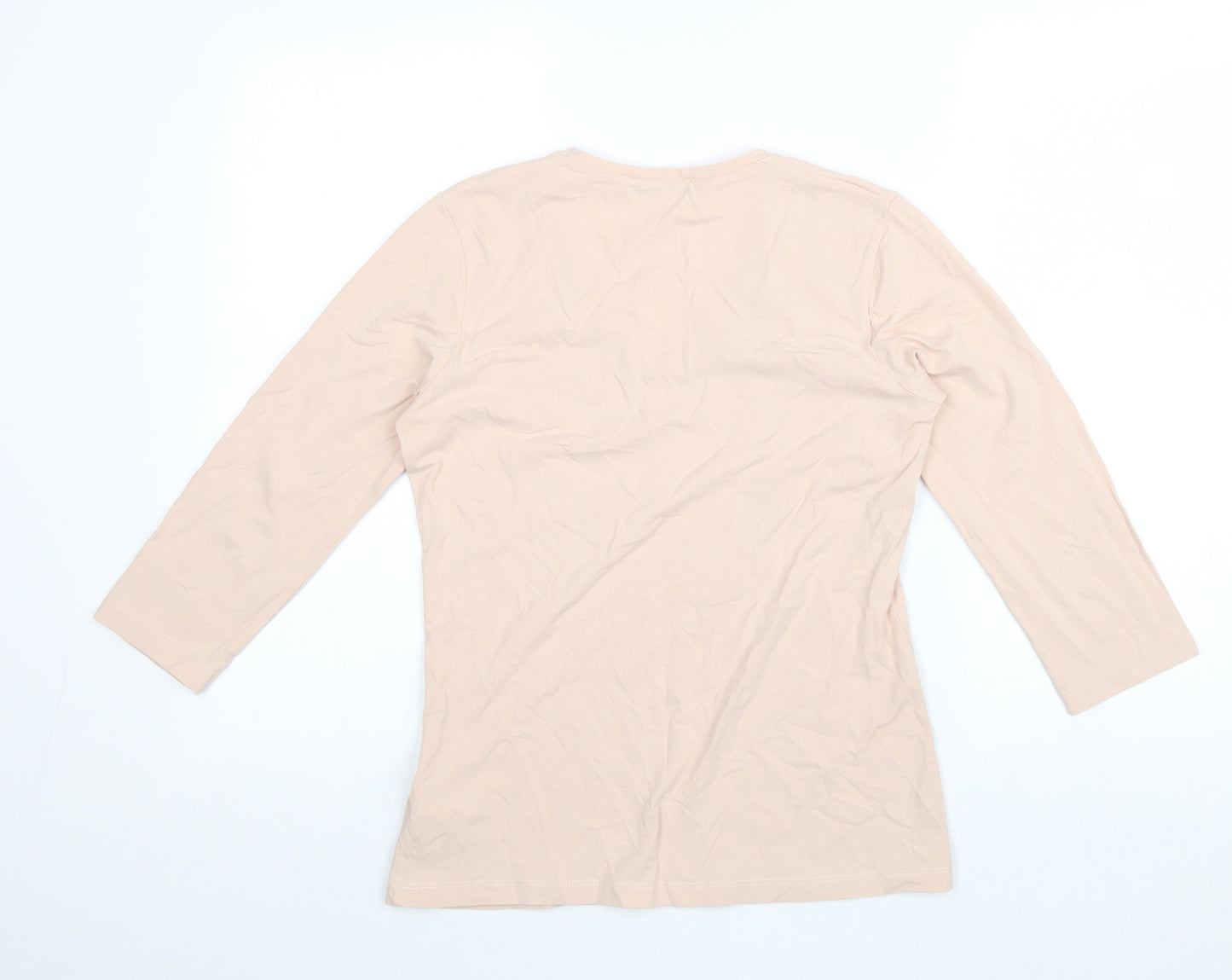 Betty Barclay Womens Pink Cotton Basic Blouse Size 8 V-Neck