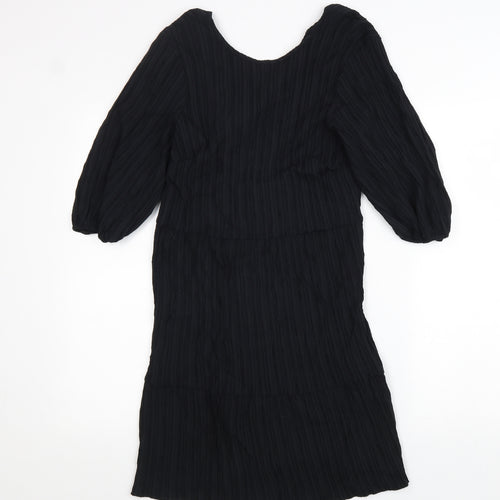 George Womens Black Viscose A-Line Size 10 Round Neck Tie