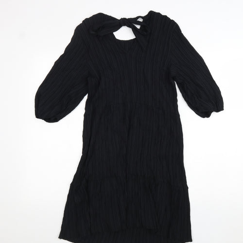 George Womens Black Viscose A-Line Size 10 Round Neck Tie