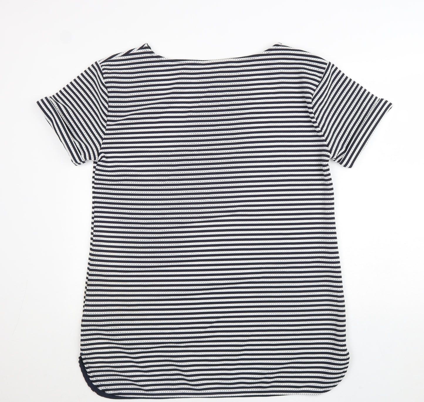 NEXT Womens Blue Striped Polyester T-Shirt Dress Size 18 Round Neck Pullover