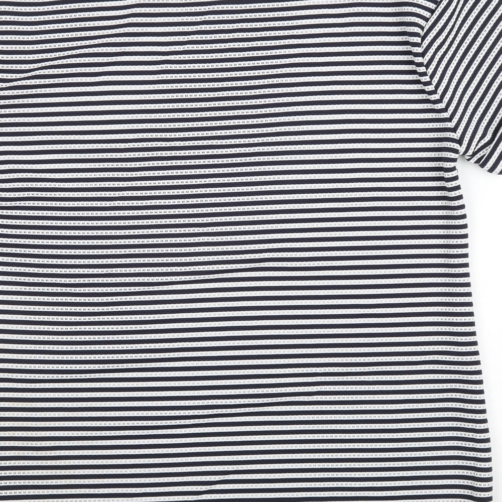 NEXT Womens Blue Striped Polyester T-Shirt Dress Size 18 Round Neck Pullover