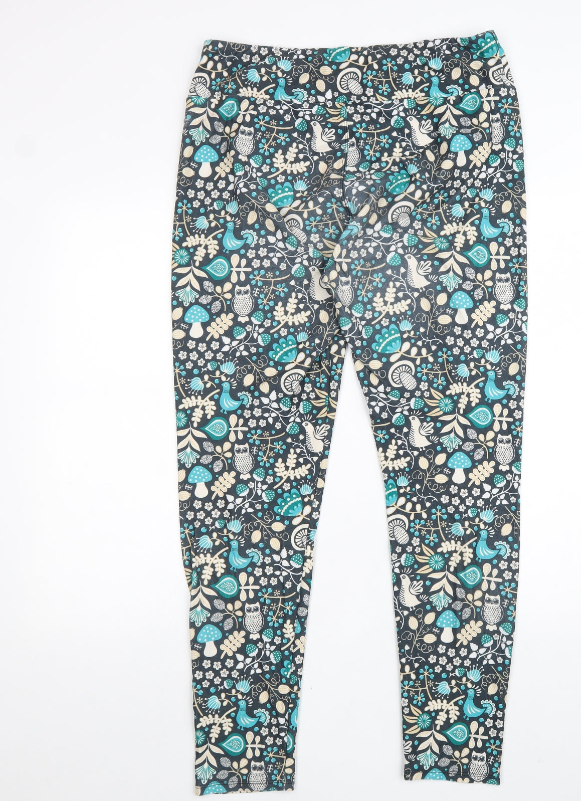 Llama Leisure Womens Green Geometric Polyester Jogger Leggings Size 14 L29 in
