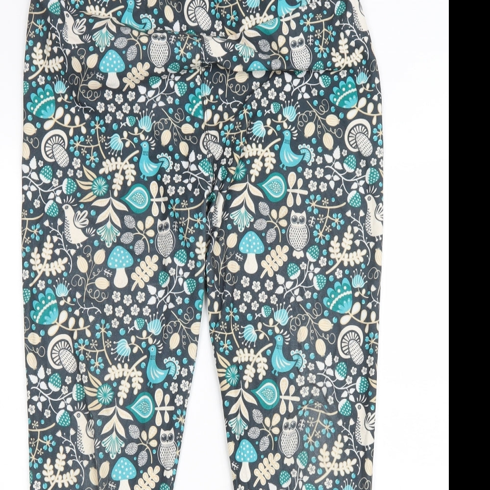 Llama Leisure Womens Green Geometric Polyester Jogger Leggings Size 14 L29 in