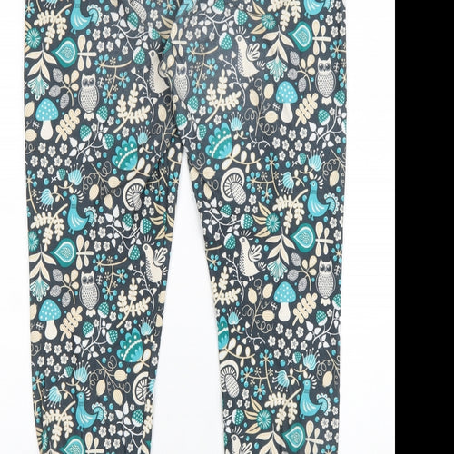 Llama Leisure Womens Green Geometric Polyester Jogger Leggings Size 14 L29 in