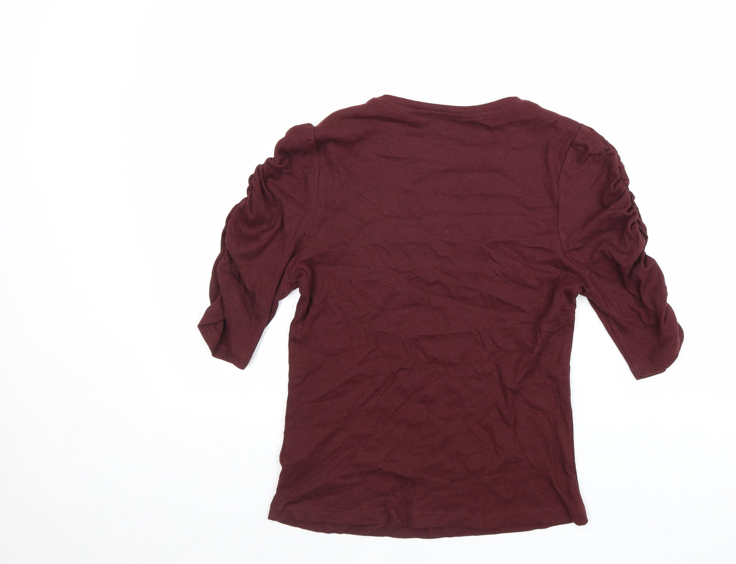 TU Womens Red 100% Cotton Basic T-Shirt Size 12 Round Neck