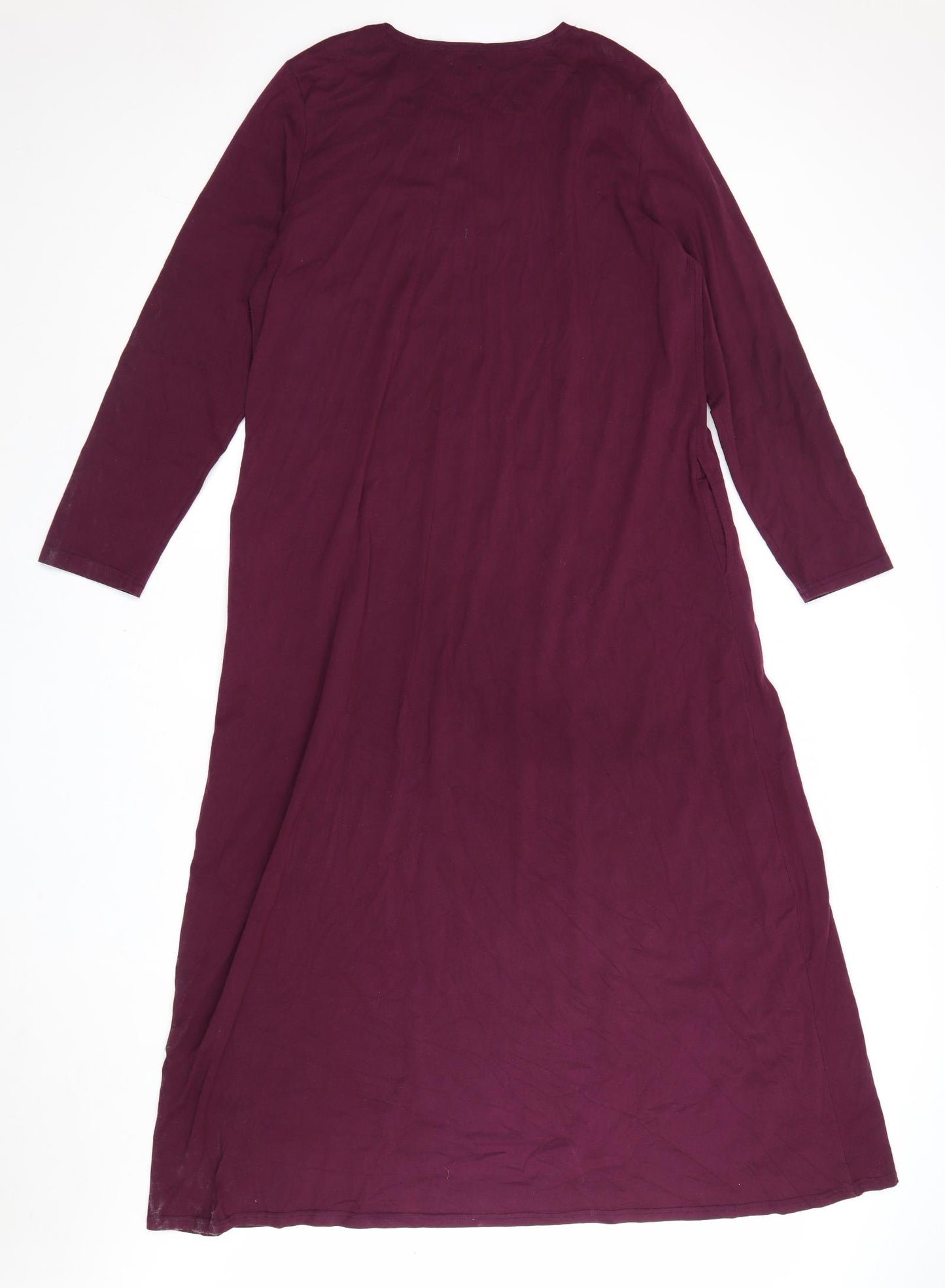 Anaya Womens Red 100% Cotton A-Line Size 18 Scoop Neck Pullover