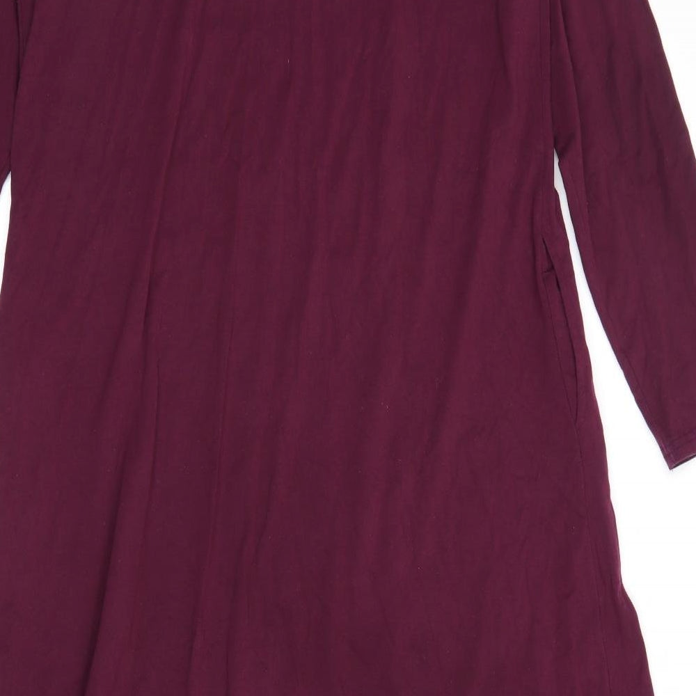 Anaya Womens Red 100% Cotton A-Line Size 18 Scoop Neck Pullover