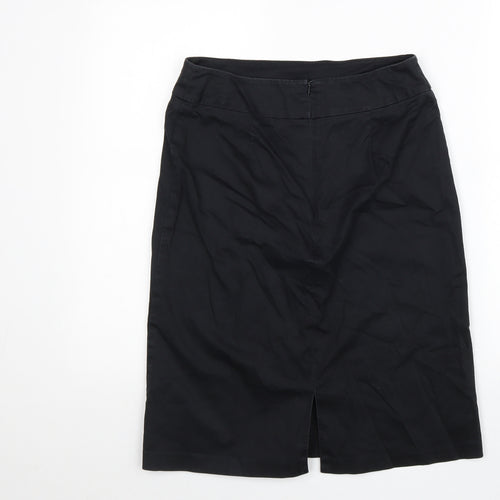 George Womens Black Cotton Straight & Pencil Skirt Size 12 Zip