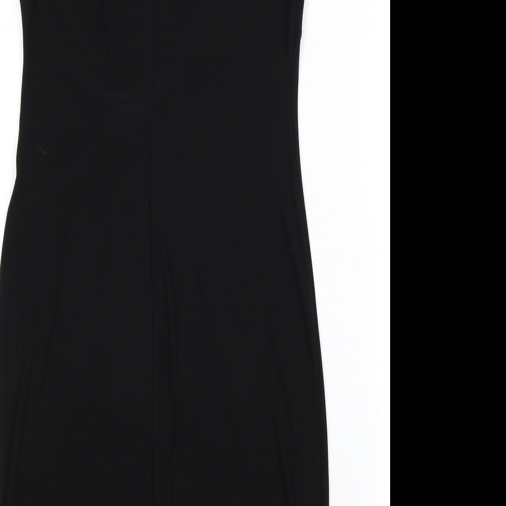 M&Co Womens Black Polyester Pencil Dress Size 12 Boat Neck Pullover