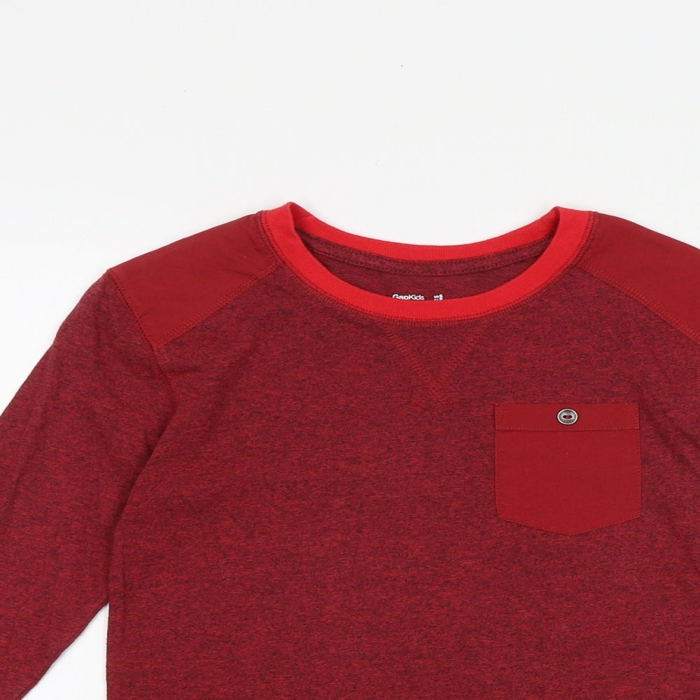 Gap Boys Red 100% Cotton Pullover Casual Size 6-7 Years Round Neck Pullover
