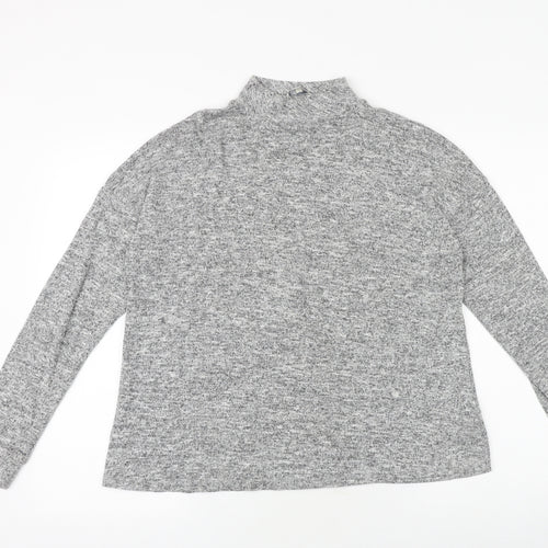 Peacocks Womens Grey High Neck Viscose Pullover Jumper Size 10