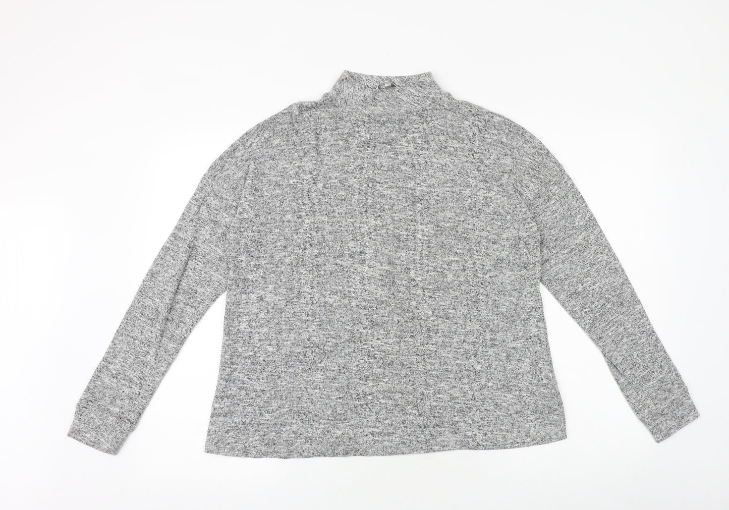 Peacocks Womens Grey High Neck Viscose Pullover Jumper Size 10