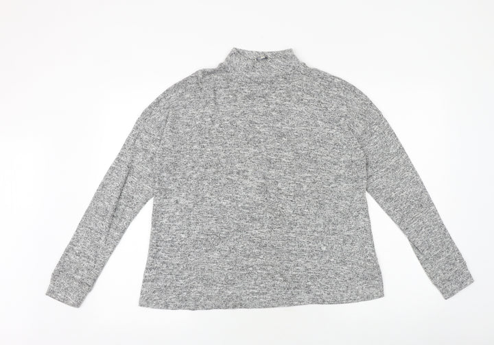 Peacocks Womens Grey High Neck Viscose Pullover Jumper Size 10
