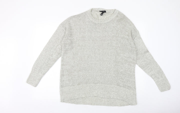 New Look Womens Grey Round Neck Acrylic Pullover Jumper Size L