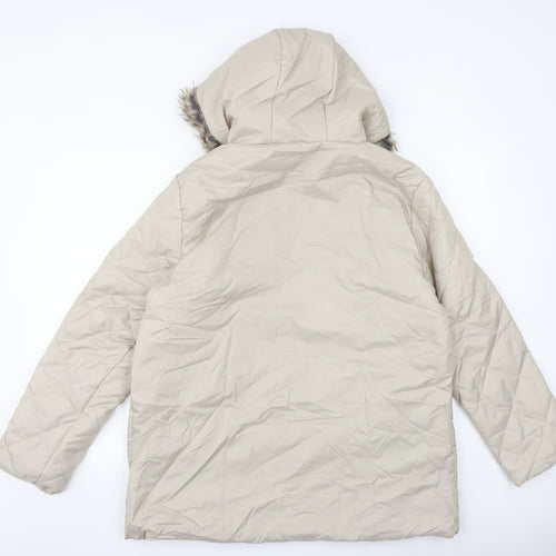 Anna De Lancay Womens Beige Quilted Jacket Size M Zip