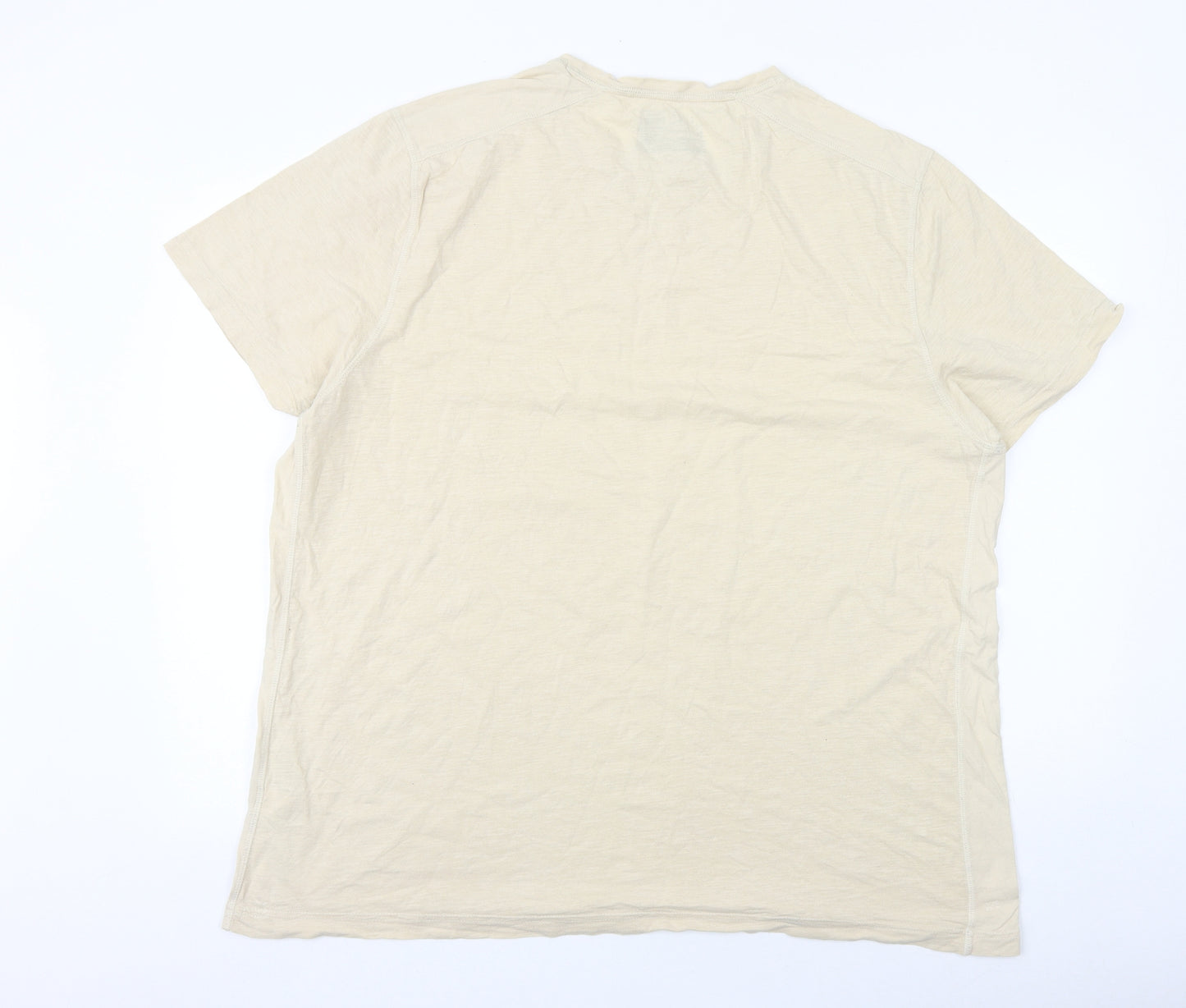 North Coast Mens Beige Cotton T-Shirt Size 2XL Round Neck