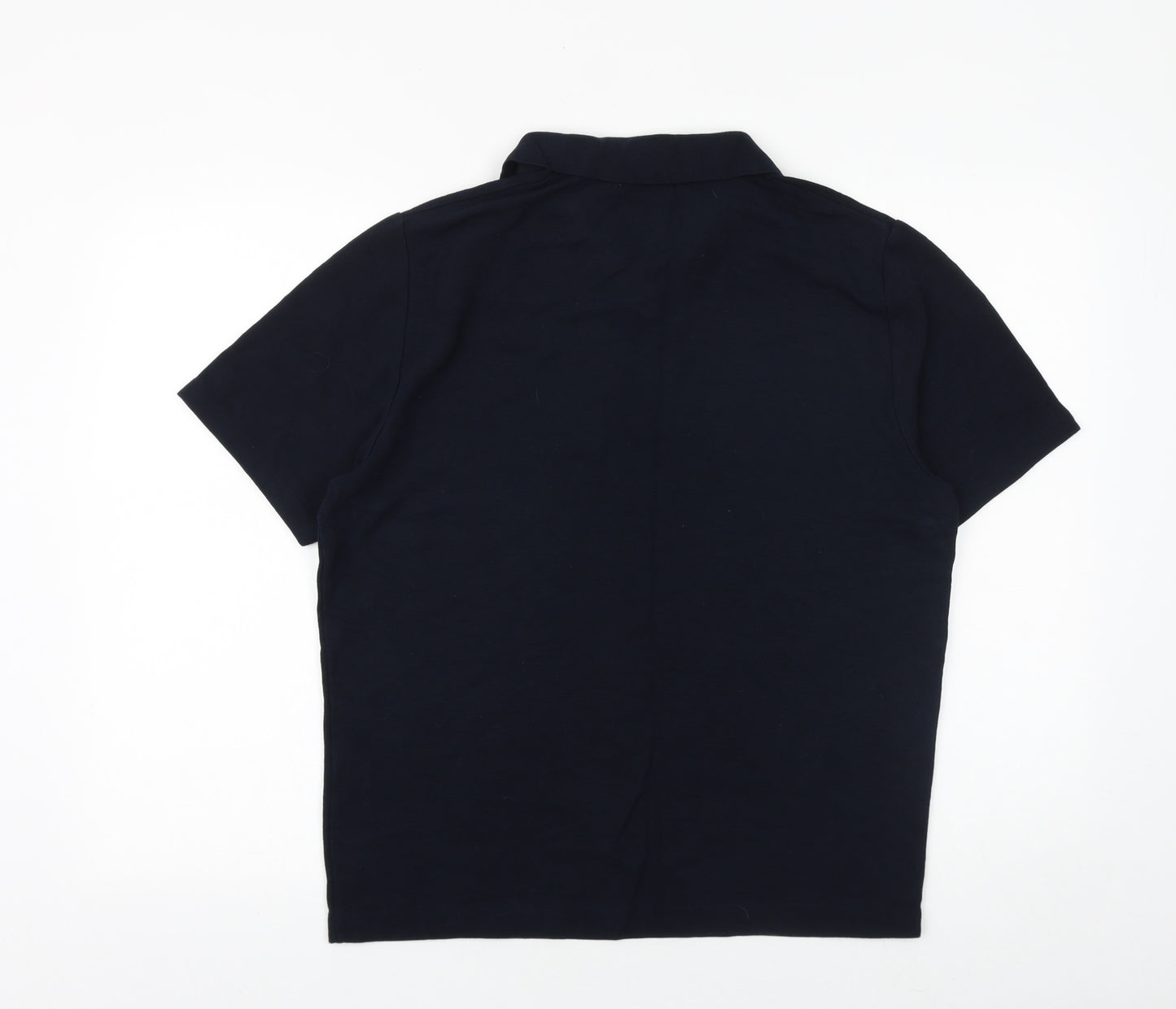 Zara Mens Blue Cotton T-Shirt Size L Collared