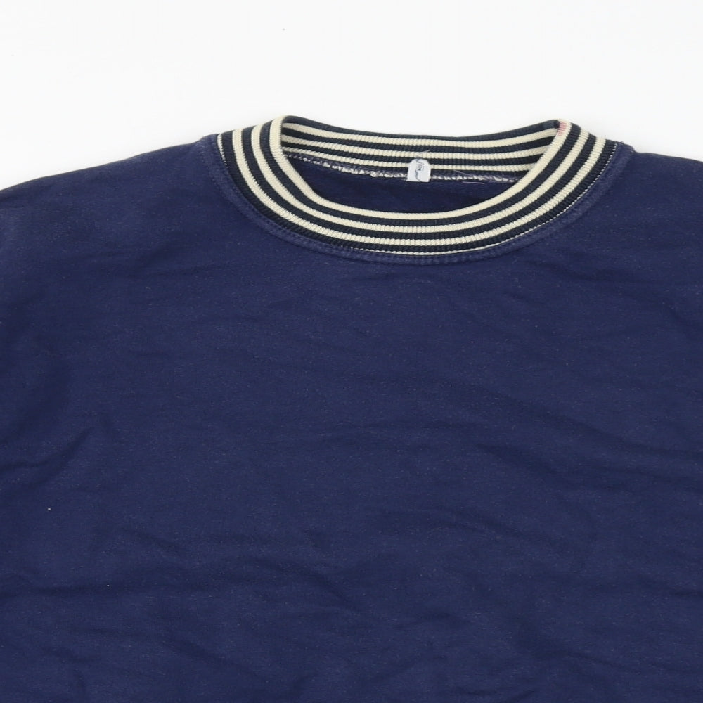Preworn Mens Blue Cotton Pullover Sweatshirt Size M