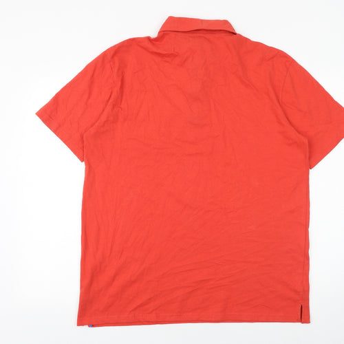 Atlas for men Mens Red Cotton Polo Size L Collared Button