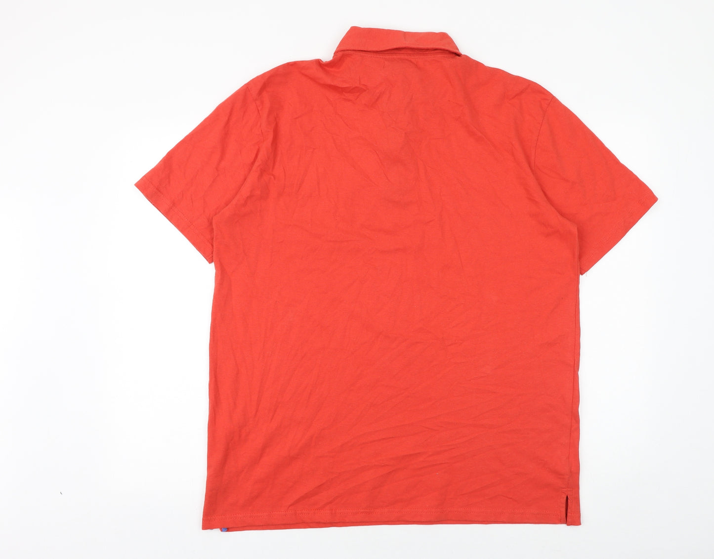 Atlas for men Mens Red Cotton Polo Size L Collared Button
