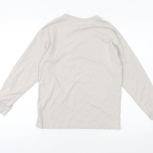 Zara Girls Beige 100% Cotton Basic T-Shirt Size 10 Years Round Neck Pullover