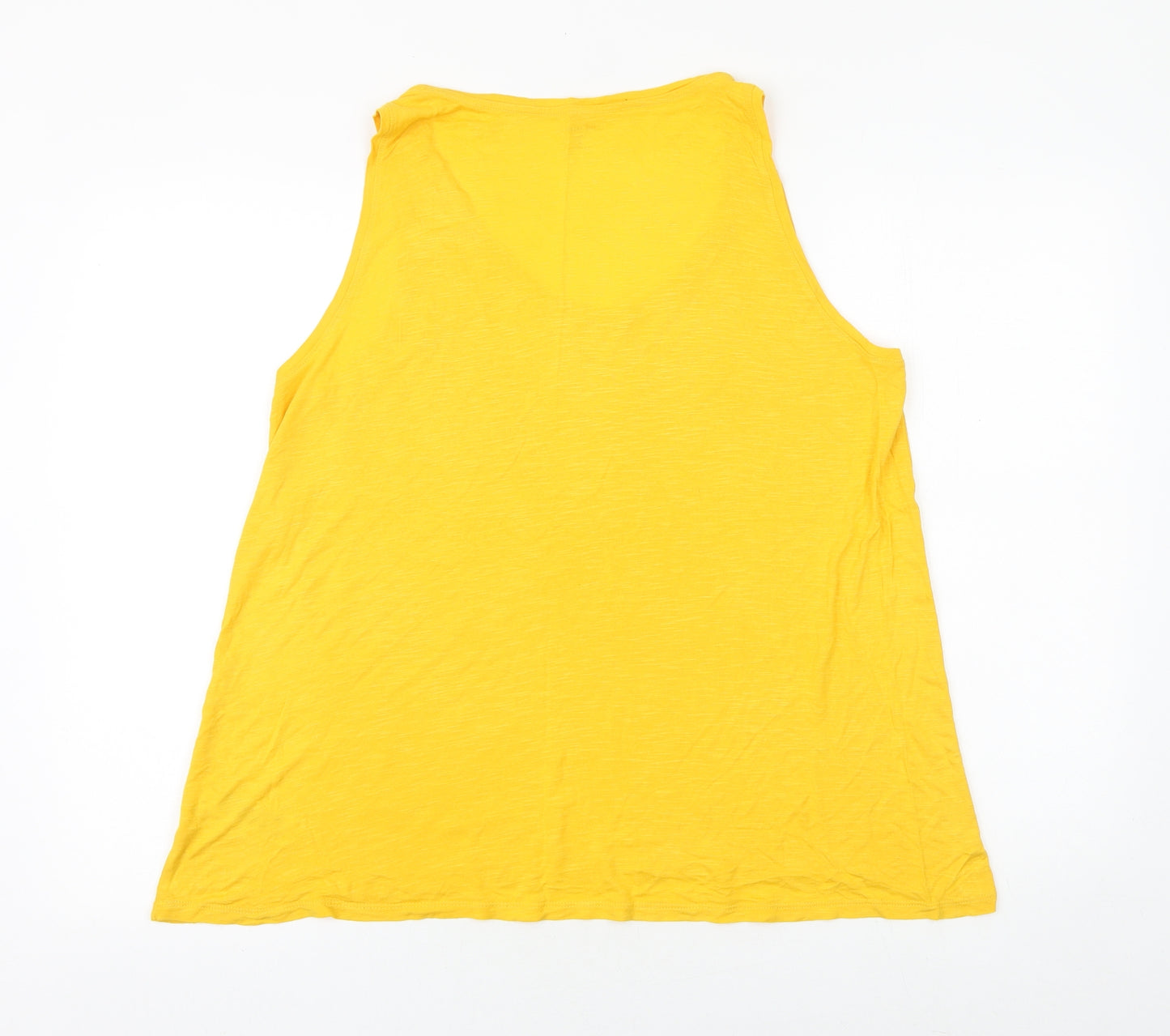 Marks and Spencer Womens Yellow Viscose Basic Tank Size 16 Scoop Neck