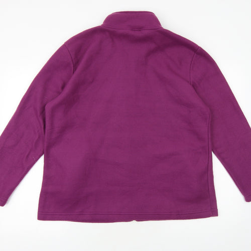 Anna De Lancay Womens Purple Jacket Size L Zip - Flower Detail