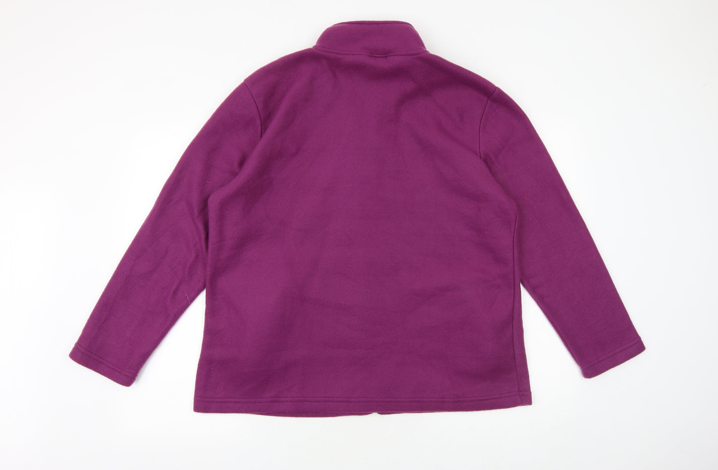 Anna De Lancay Womens Purple Jacket Size L Zip - Flower Detail