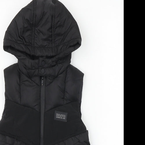 River Island Boys Black Gilet Jacket Size 3-4 Years Zip