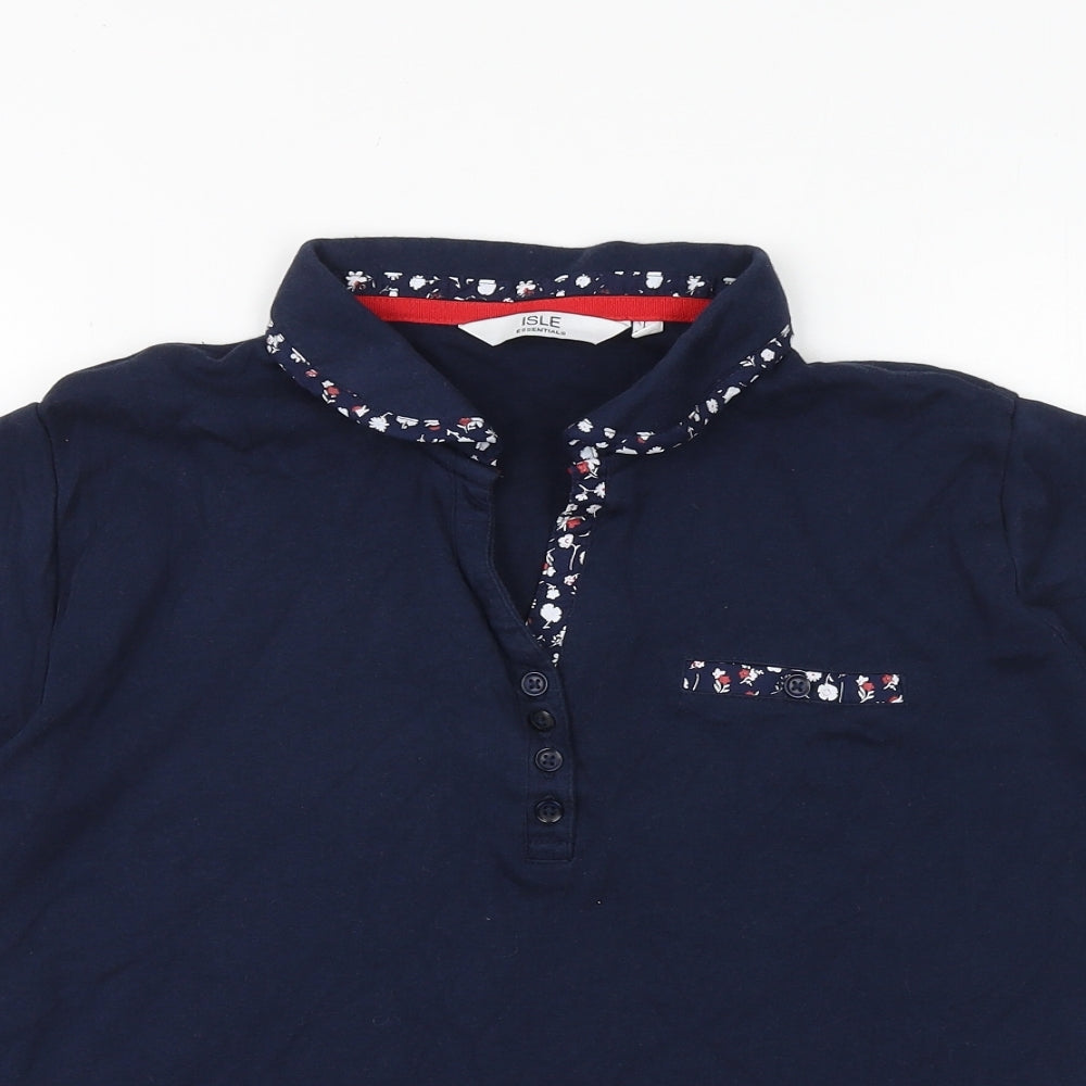 Isle Womens Blue 100% Cotton Basic Polo Size 18 Collared